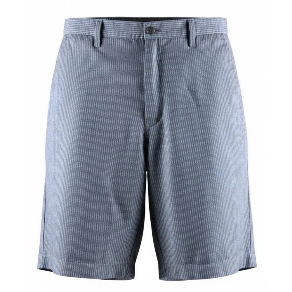 VOLCOM Frickin Stripe Shorts Mens 36 Gray Pinstripe Chino Hybrid Logo